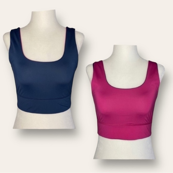 Fabletics Soprts Bra Reversible Pink and Navy Sz S - Picture 1 of 16